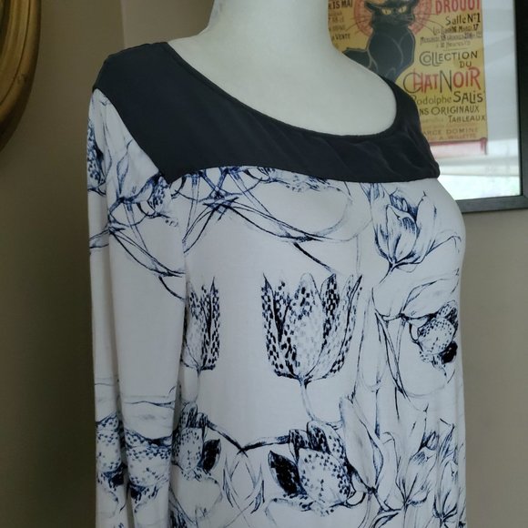 Anthro Leifsdottir Floral Print Silk Back Blouse S - Picture 7 of 16